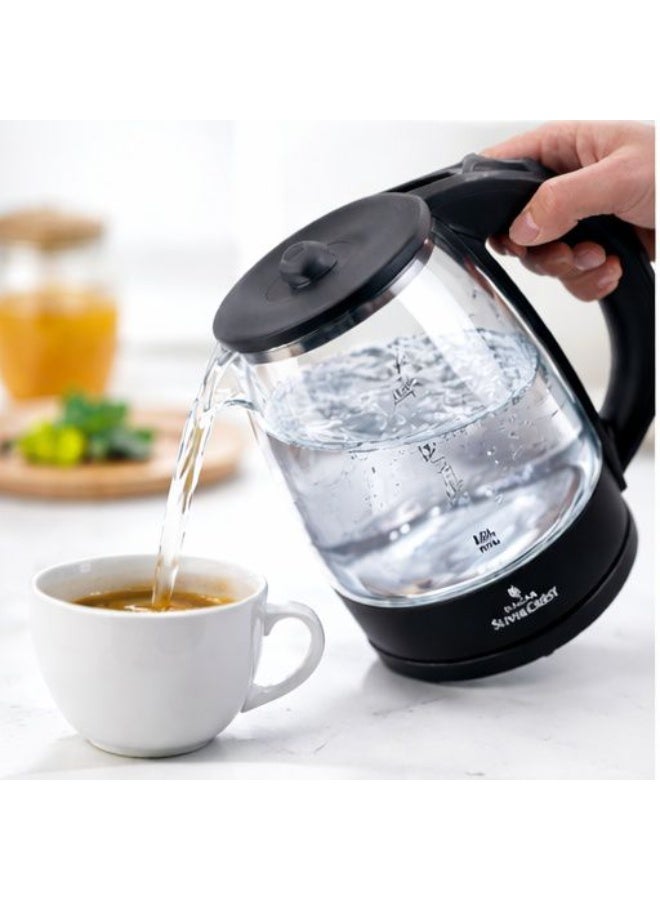 SILVER CREST Electric Glass Kettle Black Color Large Capacity Water Kettle with Water Level Indicator for Daily Use - Image 3